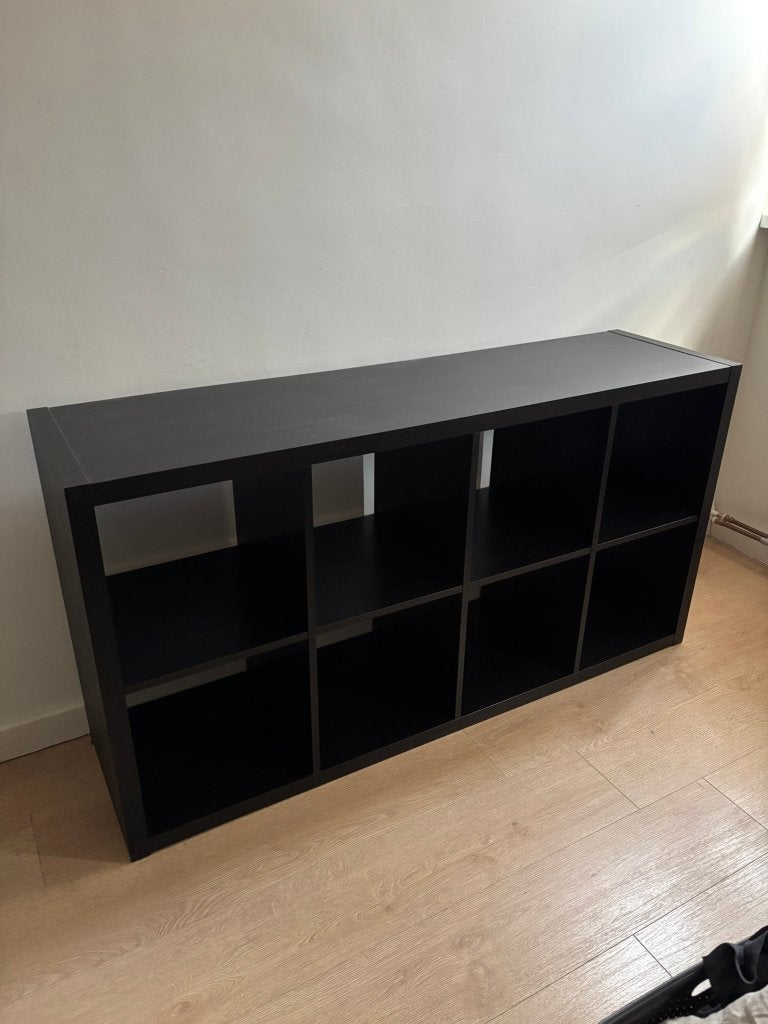 IKEA KALLAX kast 147 x 77, Ophalen, 100 tot 150 cm, 75 cm of meer, Zwartbruin