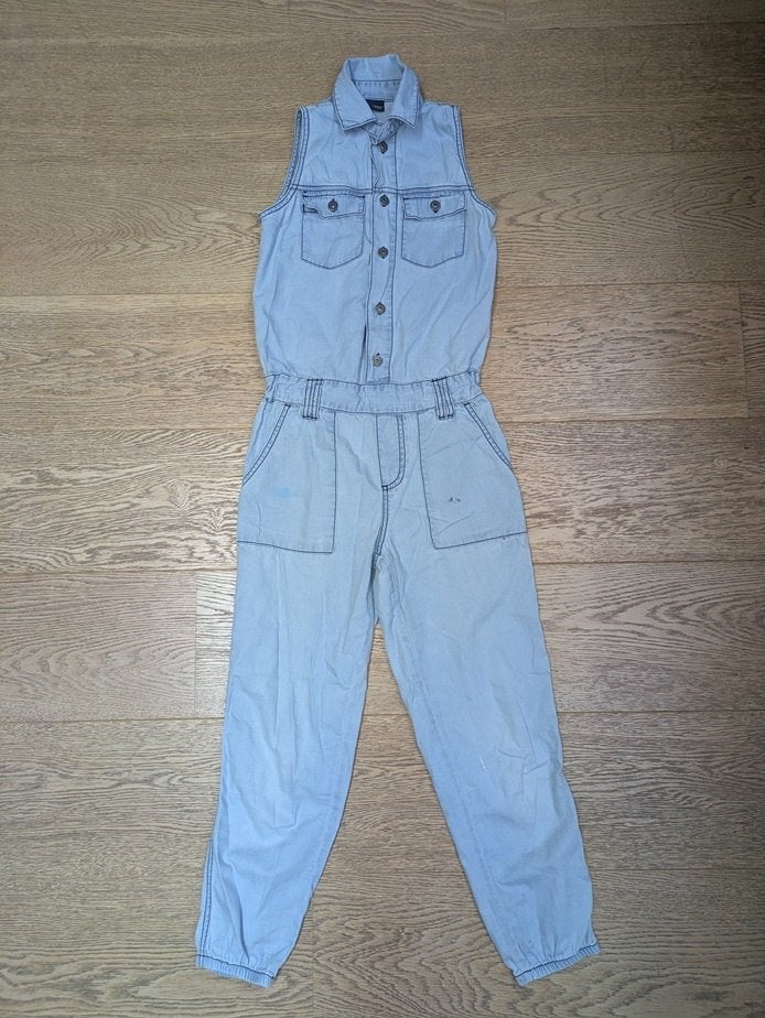 combi-pantalon d' été en jean fille - taille 146 (11 ans), Ophalen, Gebruikt, Meisje, Broek