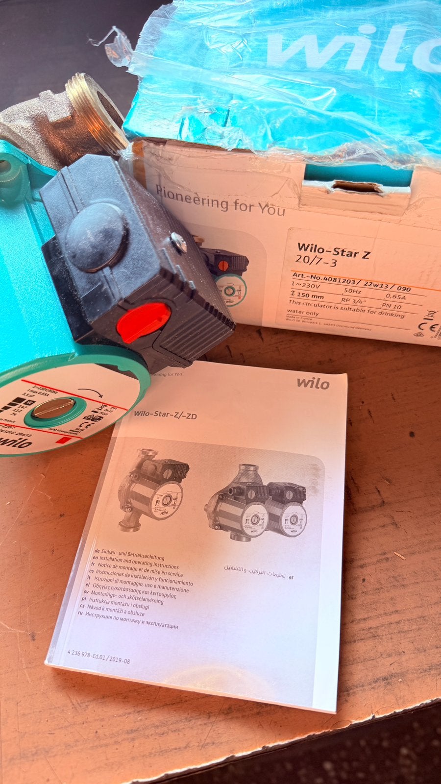 Wilo Star Z20/7-3 circulatiepomp voor verwarming, Verzenden, Nieuw, Overige typen