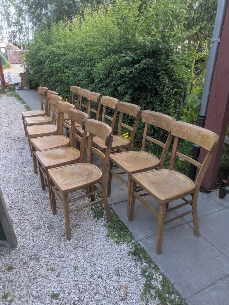 Lot van 13 caféstoelen / Prijs per stoel, Maison & Meubles, Chaises, Bistro / Café, Brun, Enlèvement, Bois