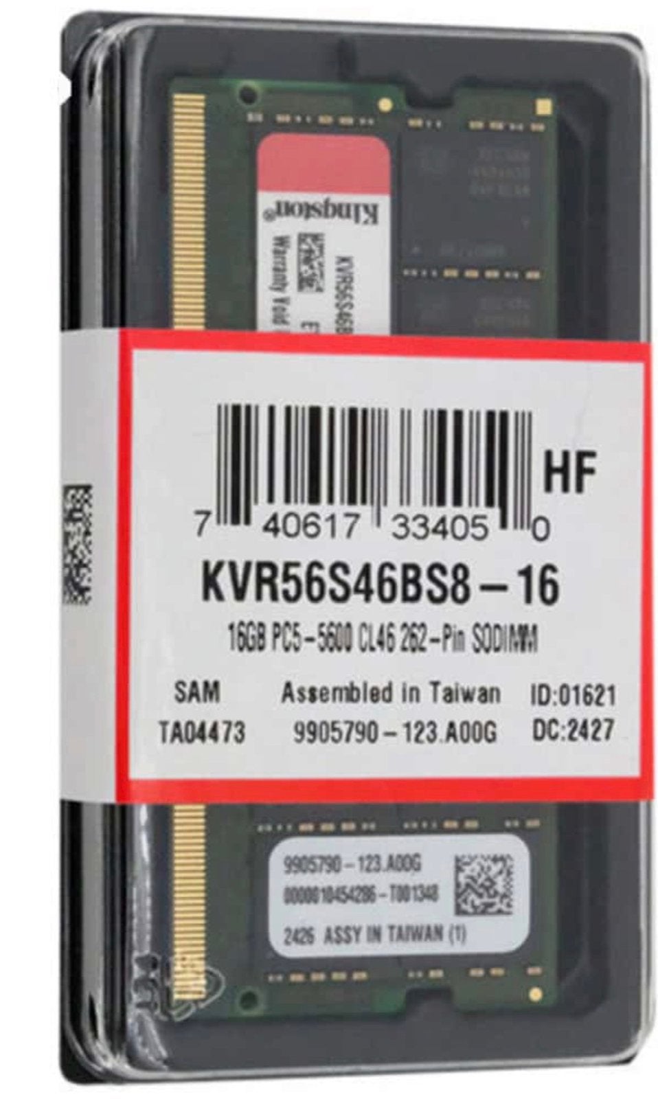 KINGSTON 16 GB DDR5, Ophalen, Nieuw, DDR5, Laptop