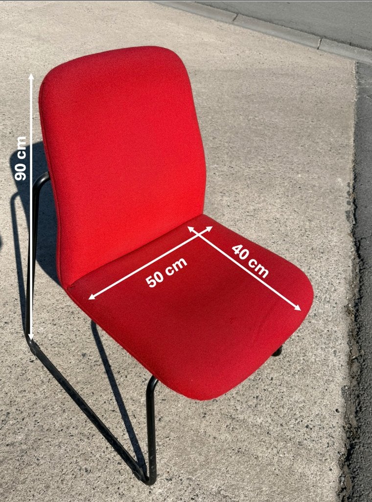 4 Sieges bureau à vendre, Enlèvement, Utilisé, Rouge, Chaise de bureau