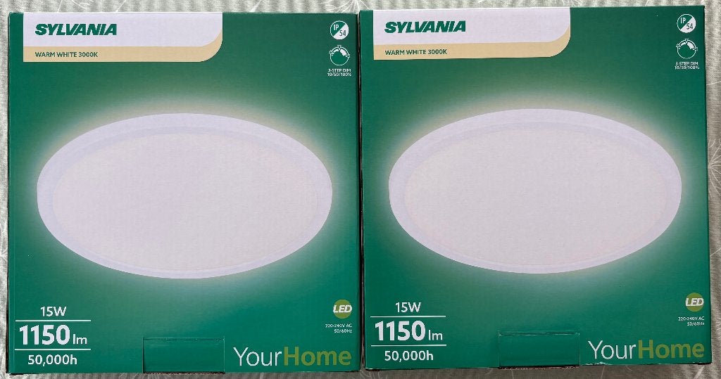 Sylvania plafondlampen LED 15W/1150lm/50000h IP54 dimbaar, Neuf, Autres culots, Dimmable, 24 cm