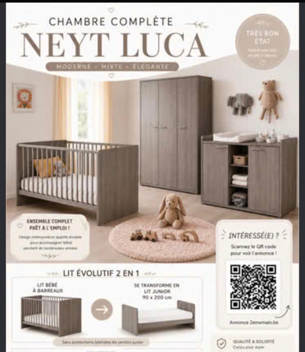 Baby/tienerkamer Luca, Ophalen, Zo goed als nieuw