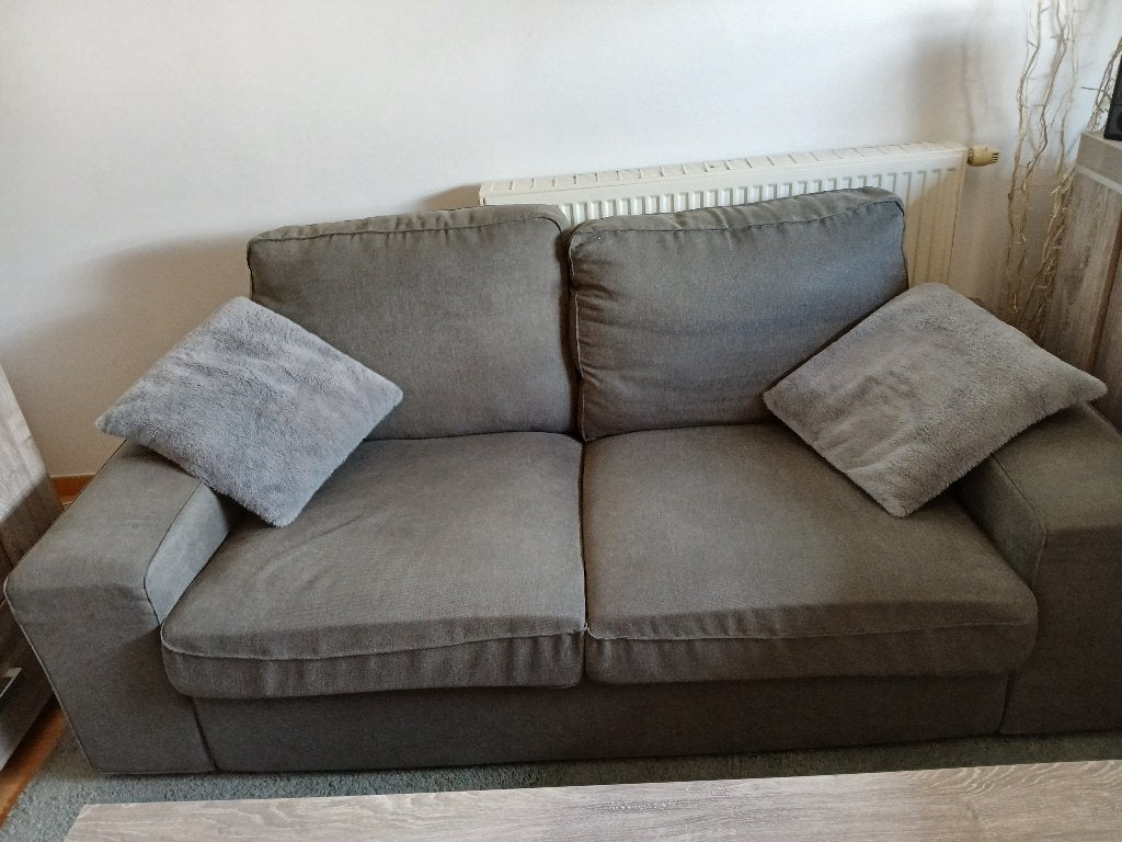 2zit bank met bijpassende poef, Maison & Meubles, Canapés | Salons, 75 à 100 cm, Enlèvement, Utilisé, Deux personnes