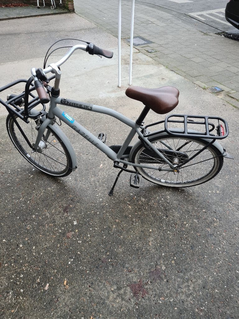 Kinderfiets Grijze Gazelle met vooraan rekje maat H40, Ophalen, Gebruikt, Gazelle