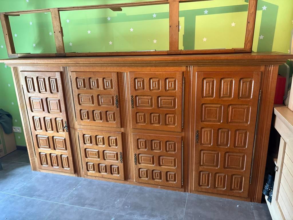 Eiken kast / dressoir – uniek massief meubel, Huis en Inrichting, Kasten | Dressoirs, Zo goed als nieuw, 200 cm of meer, 75 cm of meer
