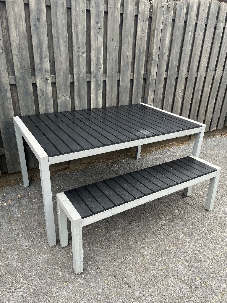 tuintafel met bank, Jardin & Terrasse, Ensembles de jardin, Banque, Salons de jardin, Aluminium, Enlèvement