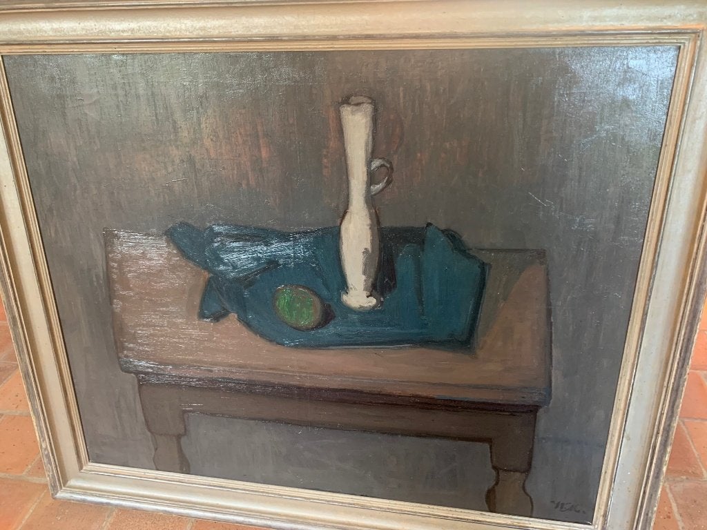 schilderij stilleven Willem Minderman, Antiquités & Art, Textile, Peinture à l'huile, Enlèvement ou Envoi, Signé