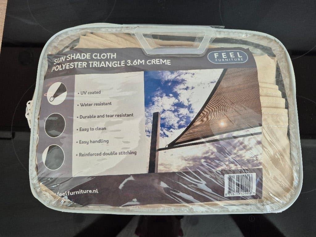 Toile d'ombrage triangle 3,6m crème, Jardin & Terrasse, Enlèvement ou Envoi, Neuf