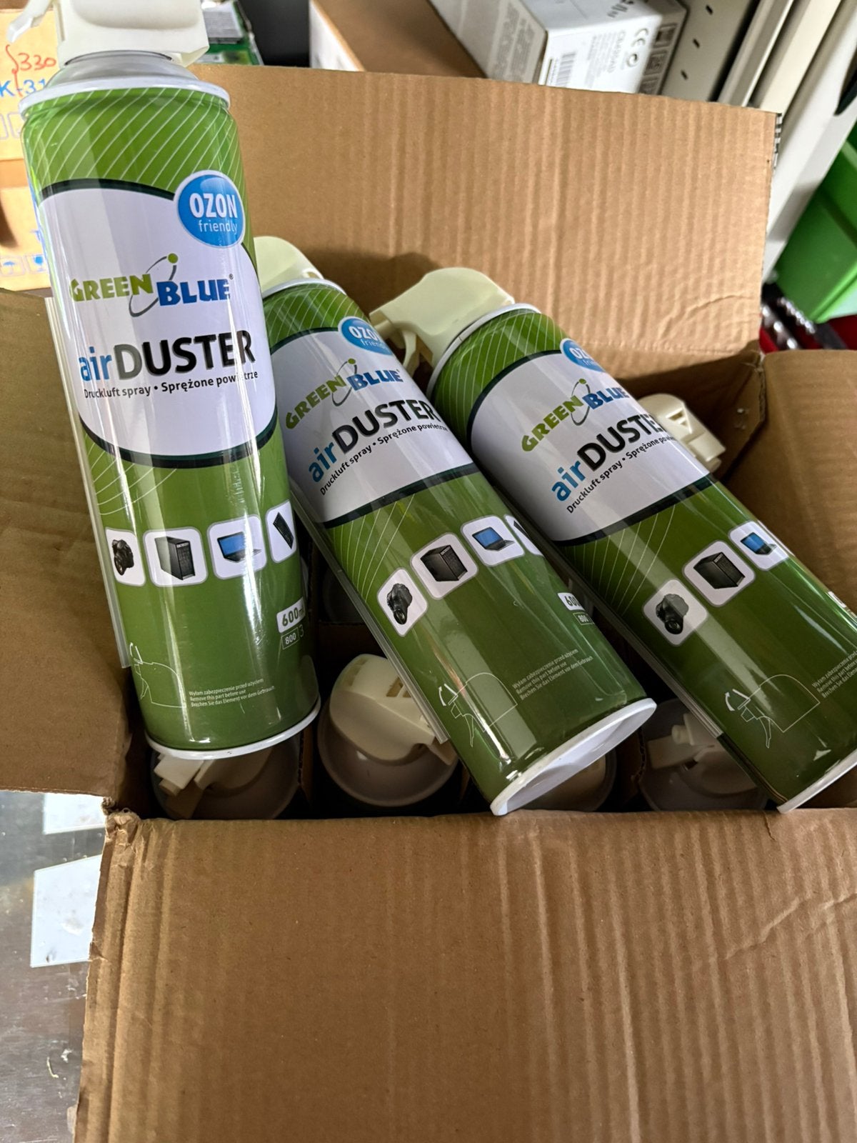 Lot de 15 bombes d’air comprimé Green Blue Air Duster, Enlèvement ou Envoi, Comme neuf