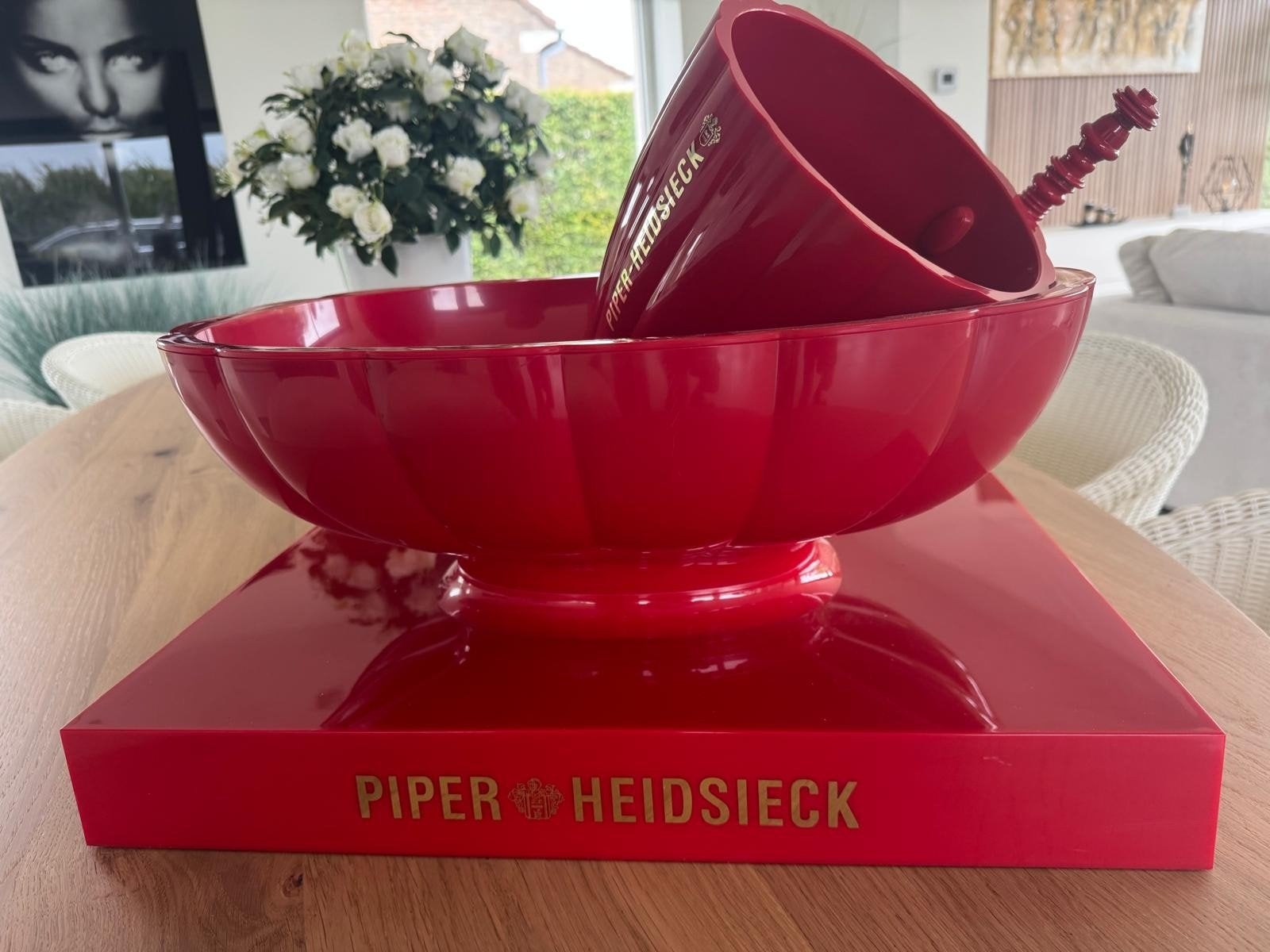 Exclusieve Piper-Heidsieck XL Champagnekoeler & Vasque Set, Ophalen, Gebruikt, Kunststof, Overige merken