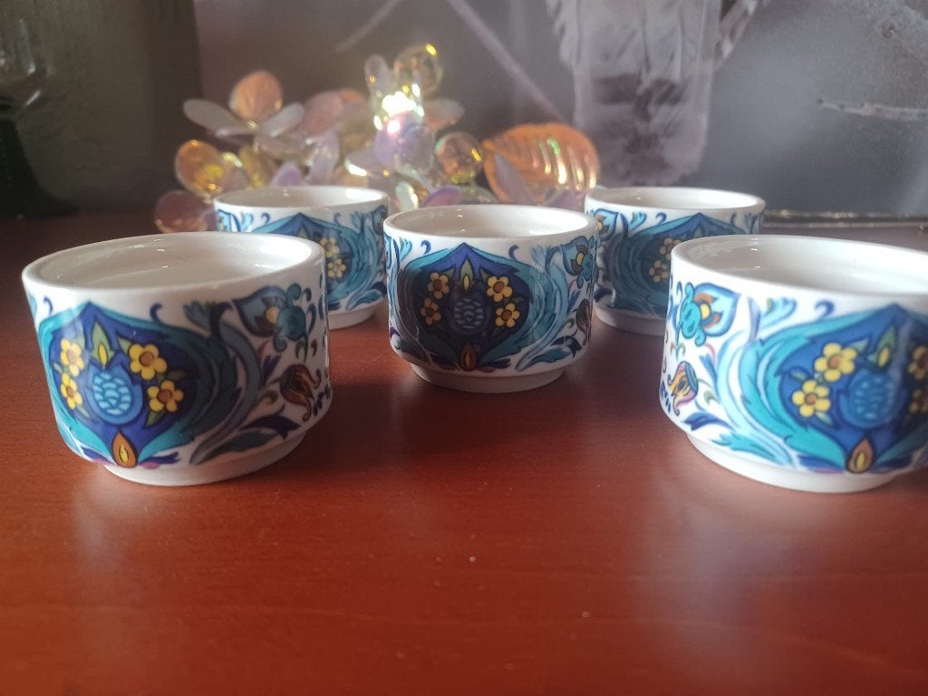 Set van 5 Villeroy & Boch Izmir eierdopjes - Jaren 70, Ophalen of Verzenden