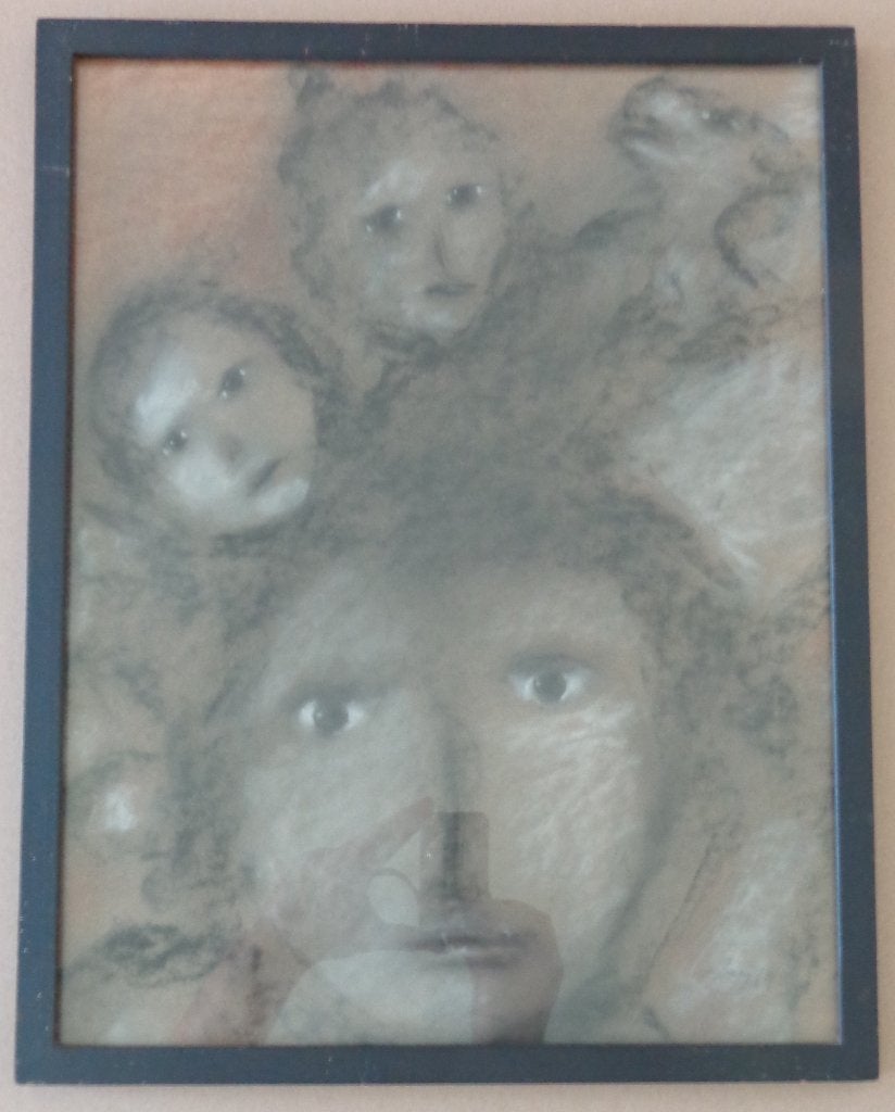 OMAR VAN MEERVELDE / HOOFDEN / ORIGINEEL / 46x36cm / KADER, Antiek en Kunst, Kunst | Schilderijen | Modern, Ophalen of Verzenden