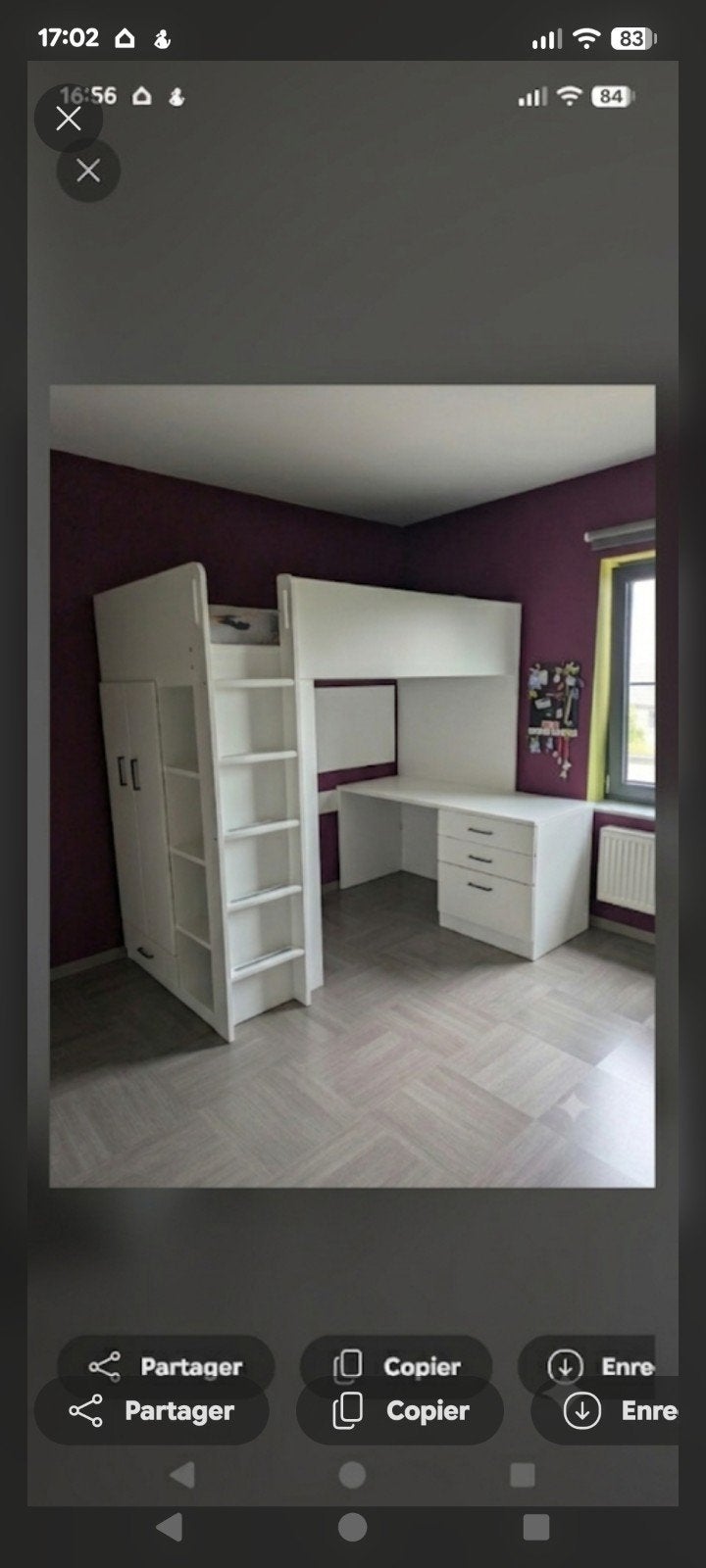 Lit combiné mezzanine avec bureau, armoire et rangements – T, Maison & Meubles, Chambre à coucher | Lits superposés & Lits mezzanines