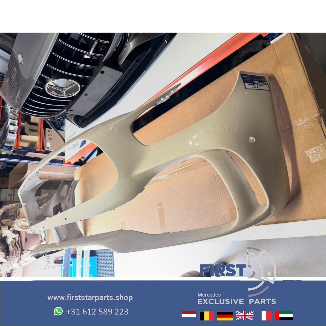 W190 AMG GTR VOORBUMPER A1908858500 origineel Mercedes GT R, Gebruikt, -, Voor, Ophalen of Verzenden