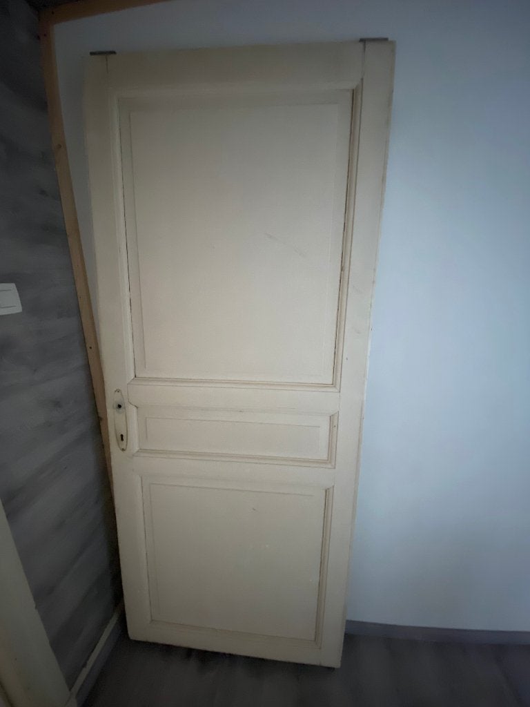 Lot de 3 portes intérieures en bois – Blanc, Bricolage & Construction, 75 à 150 cm, Enlèvement, Utilisé, Bois