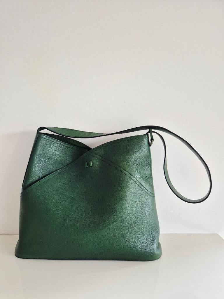 Delvaux Bemol in het groen, Ophalen of Verzenden, Gebruikt, Groen, Handtas