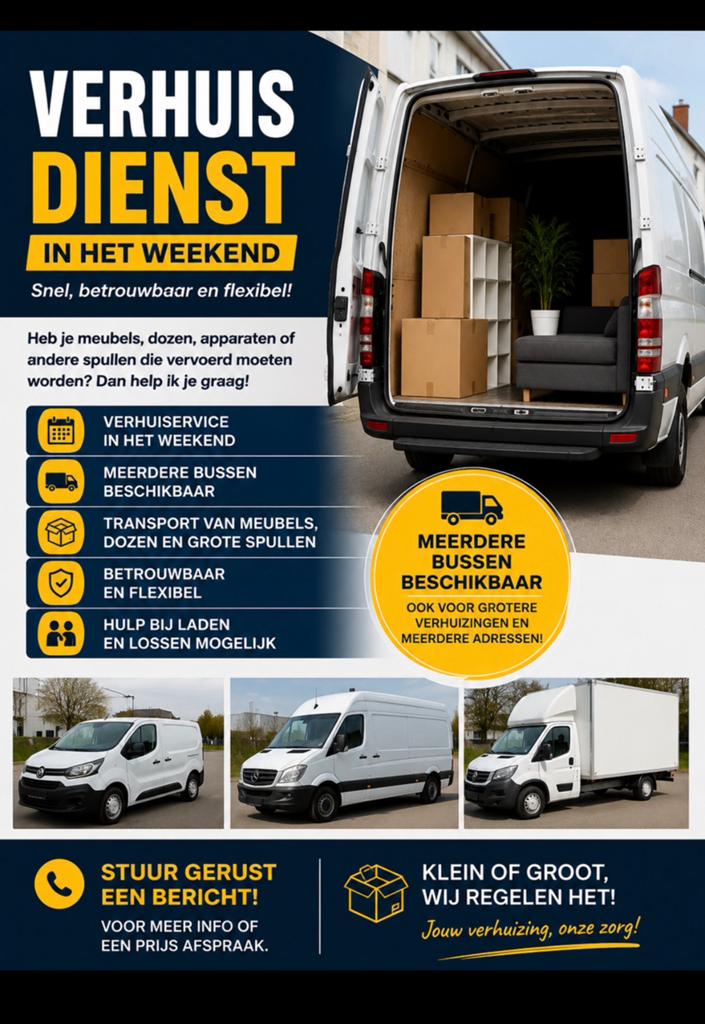 Verhuisdienst, Boeken, Vervoer en Transport, Ophalen of Verzenden, Zo goed als nieuw