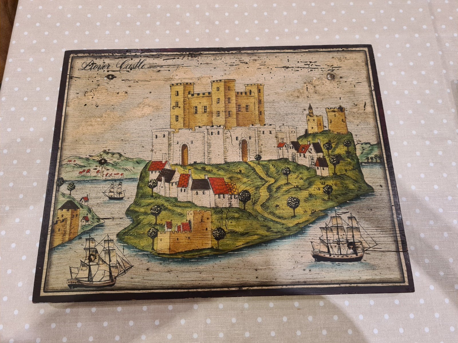 Tableau " Dover Castle ", Antiquités & Art, Enlèvement ou Envoi, Peint à la main, Panneau