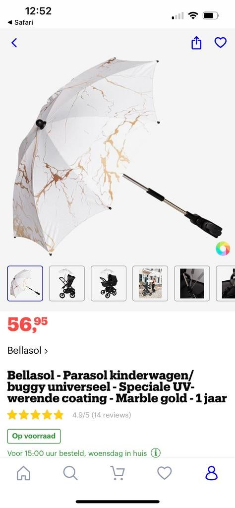 Parasol buggy baby, Ophalen, Zo goed als nieuw