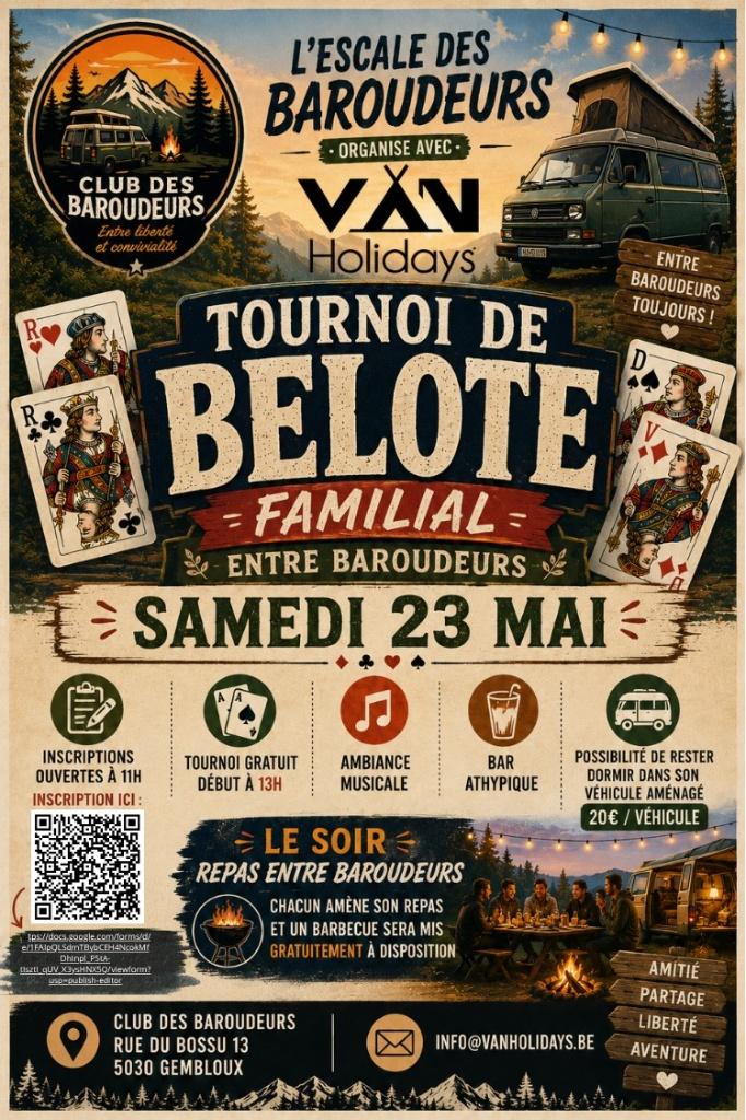 Tournoi de belote familial entre baroudeurs, Caravanes & Camping, Enlèvement ou Envoi