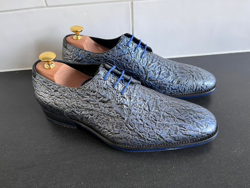 Floris van Bommel premium herenschoenen maat 7.5 / 41.5, Vêtements | Hommes, Chaussures, Enlèvement ou Envoi, Comme neuf, Bleu