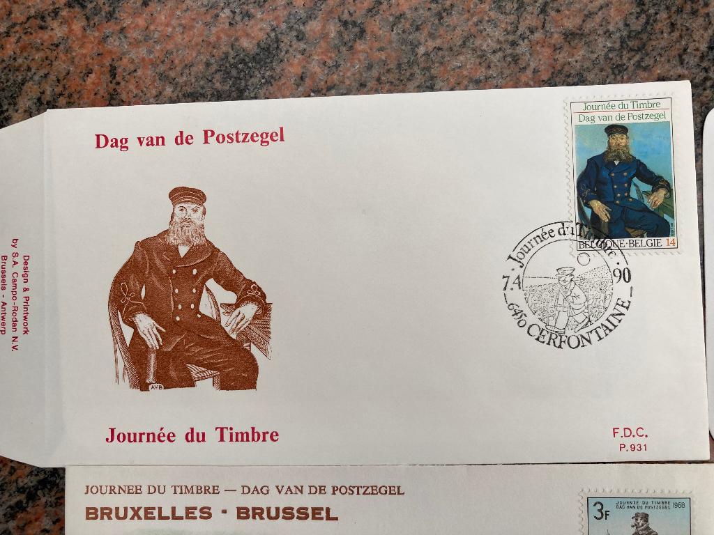 lot 7 enveloppes journée du timbre, Timbres & Monnaies, Envoi