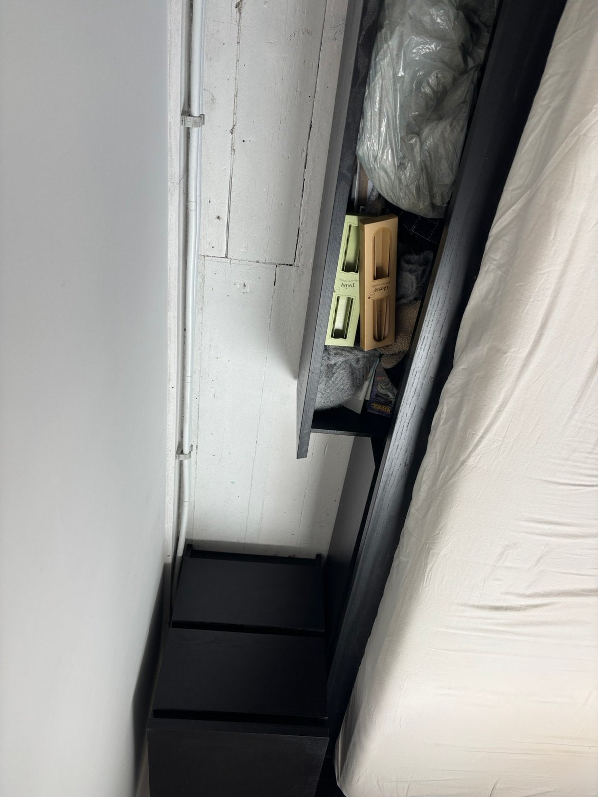 Ikea Malm tweepersoonsbed, Ophalen, Zwart, Tweepersoons, 140 cm
