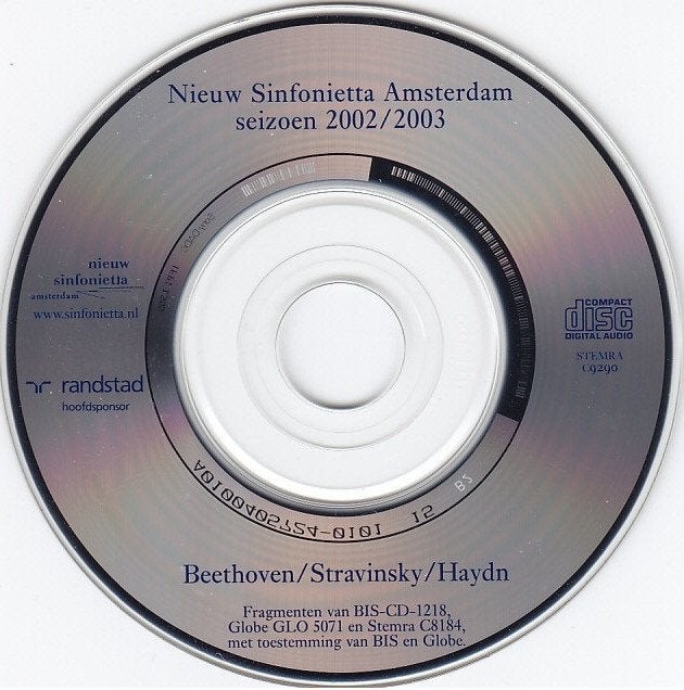 VENTE DU CD NEW SINFONIETTA AMSTERDAM saison 2002-, CD & DVD, CD | Classique, Envoi