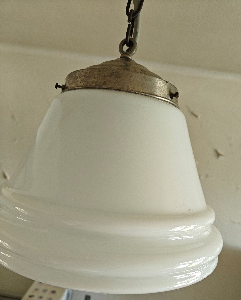 Art deco opaline hanglamp, Antiek en Kunst, Antiek | Verlichting, Ophalen