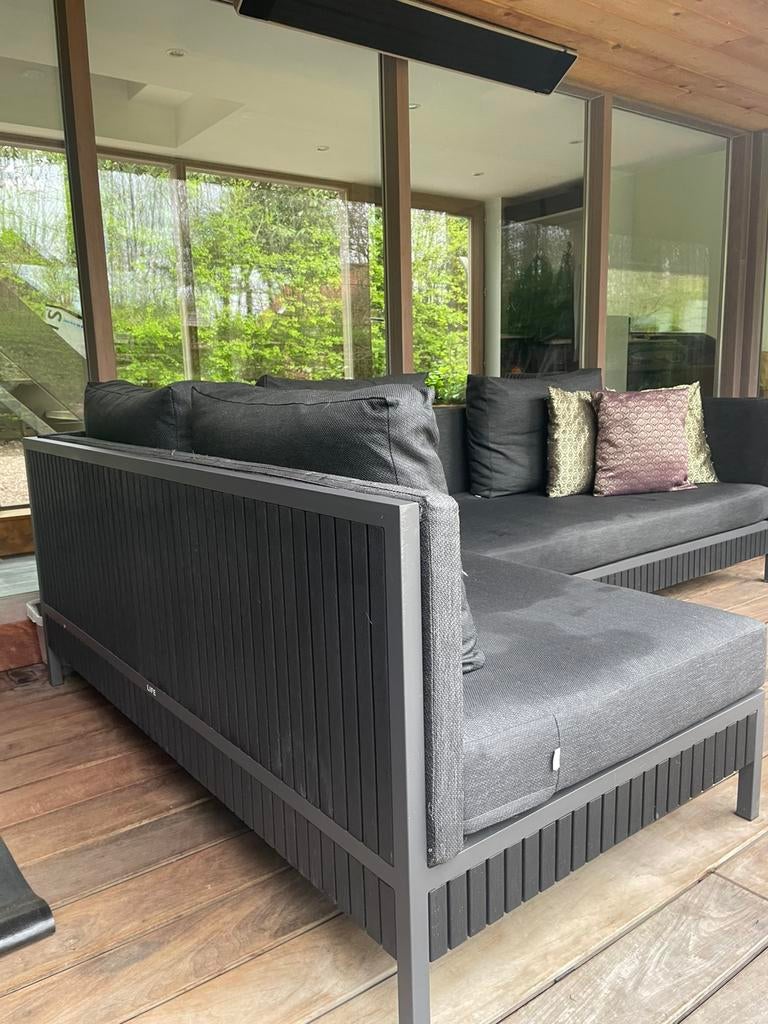 Lounge Tuinset hoekmodel antraciet merk :  Buitenhof, Tuin en Terras, Tuinbanken, Ophalen, Zo goed als nieuw