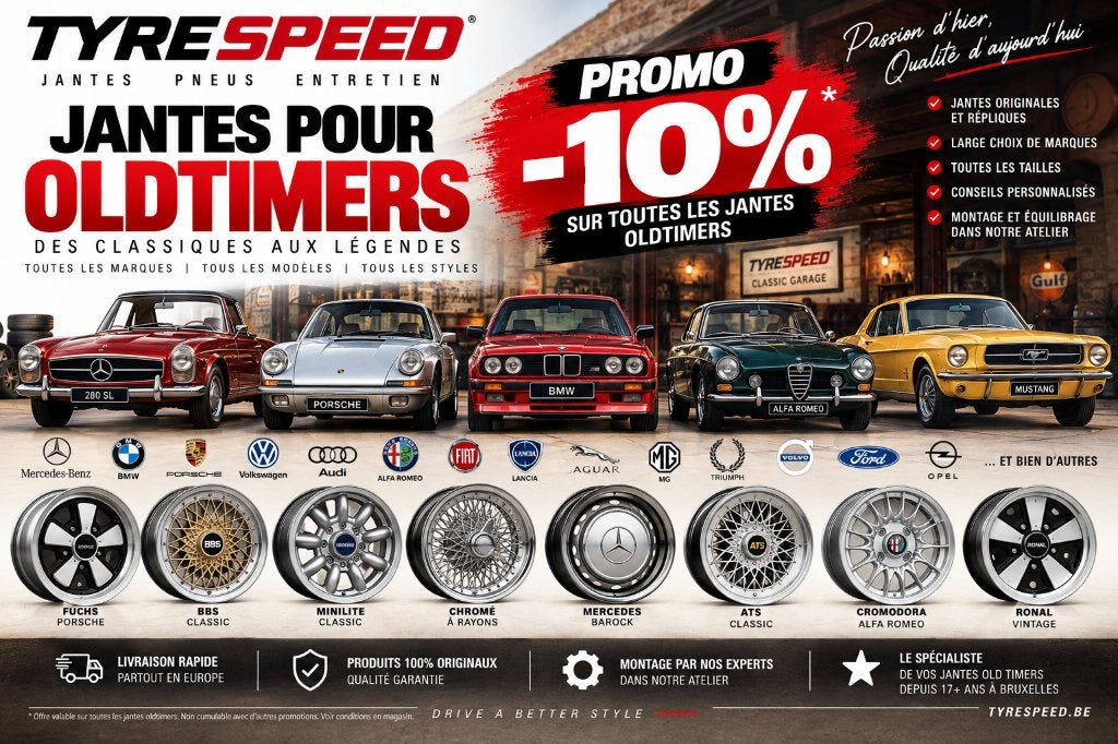 Promotion Jante -10% Old Timer Tyrespeed Belgium, Neuf, -, Véhicule de tourisme, -