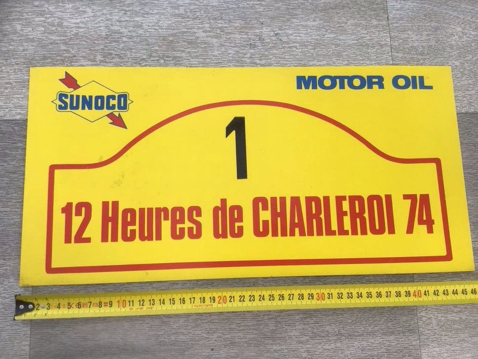 Authentiek rallyschild 1974 charleroi, Ophalen of Verzenden, Zo goed als nieuw