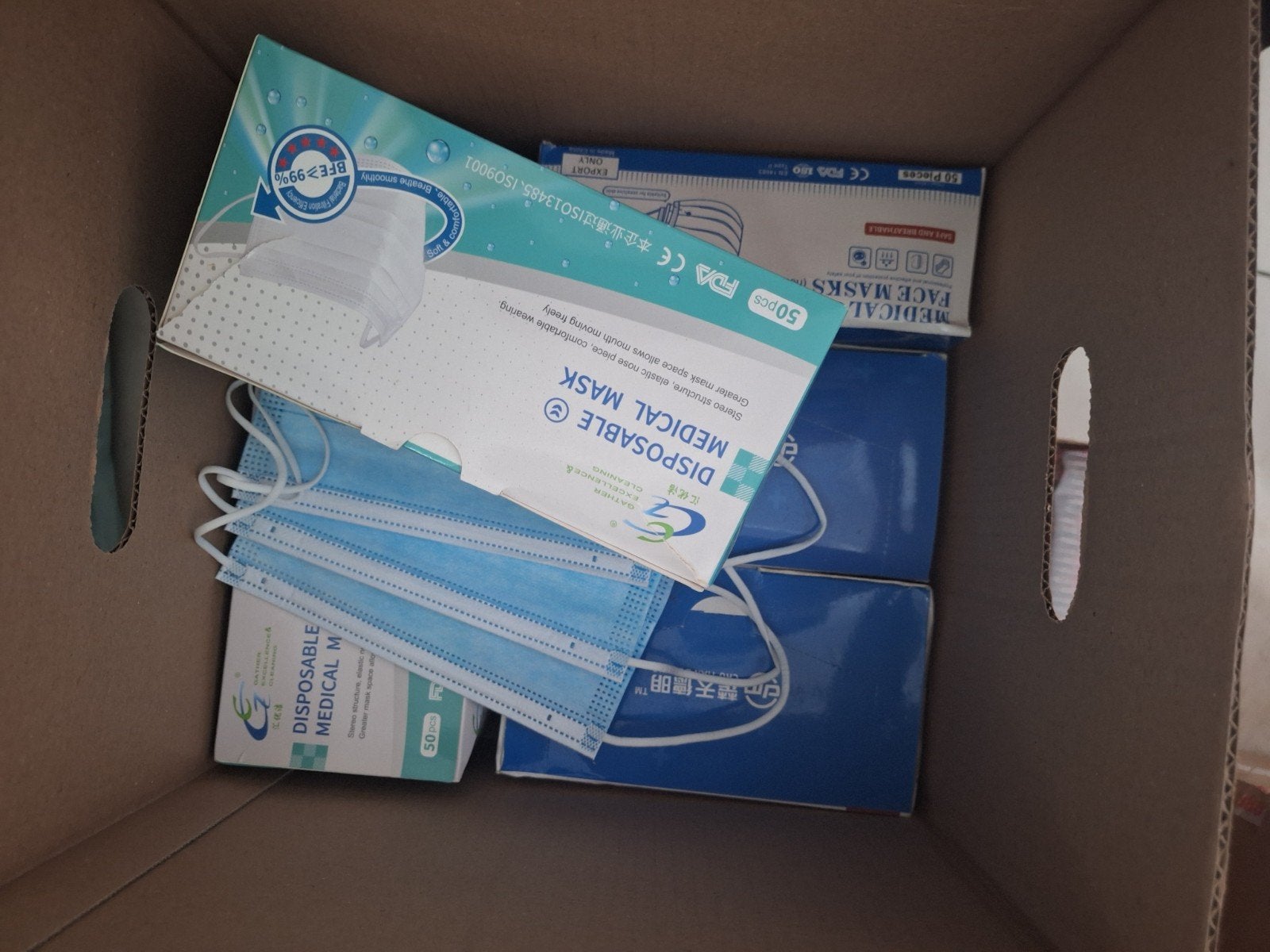 ◼️PAKKET VAN ️8 dozen blauwe MONDMASKERS + Losse erbij, Diversen, Ophalen