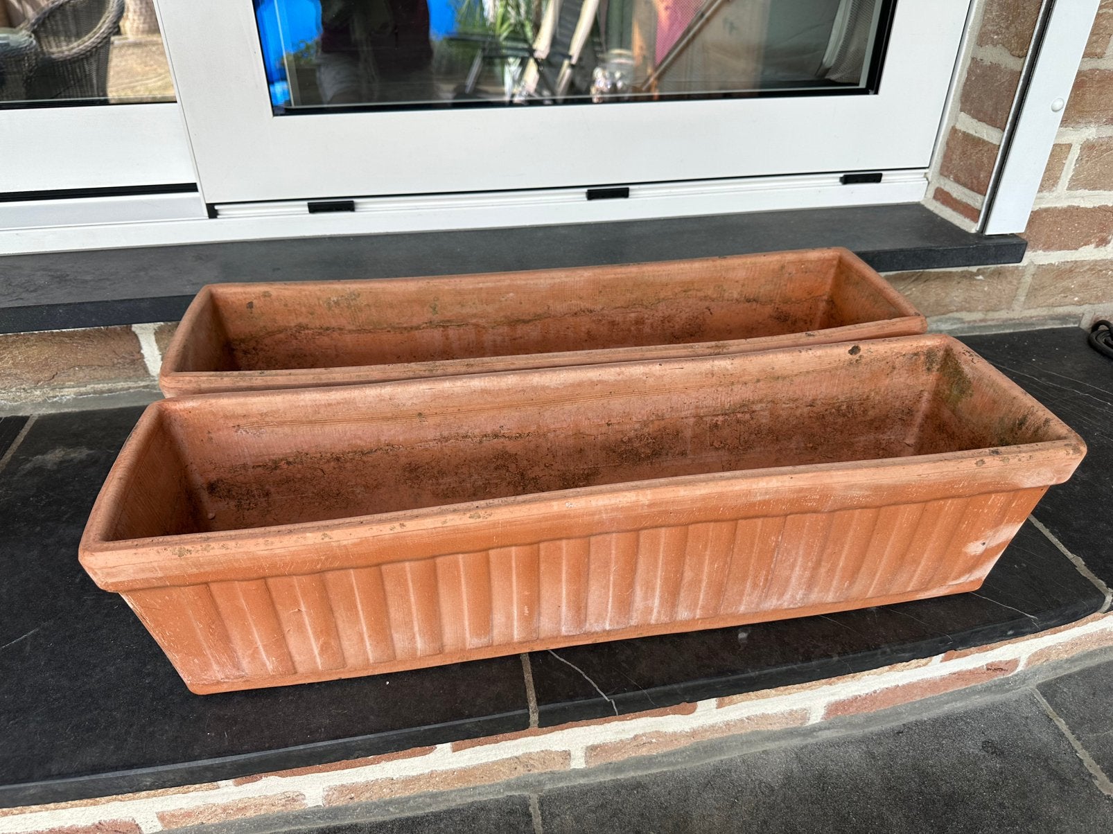 2 grandes jardinières en terre cuite, Moins de 30 cm, Comme neuf, Enlèvement, Intérieur
