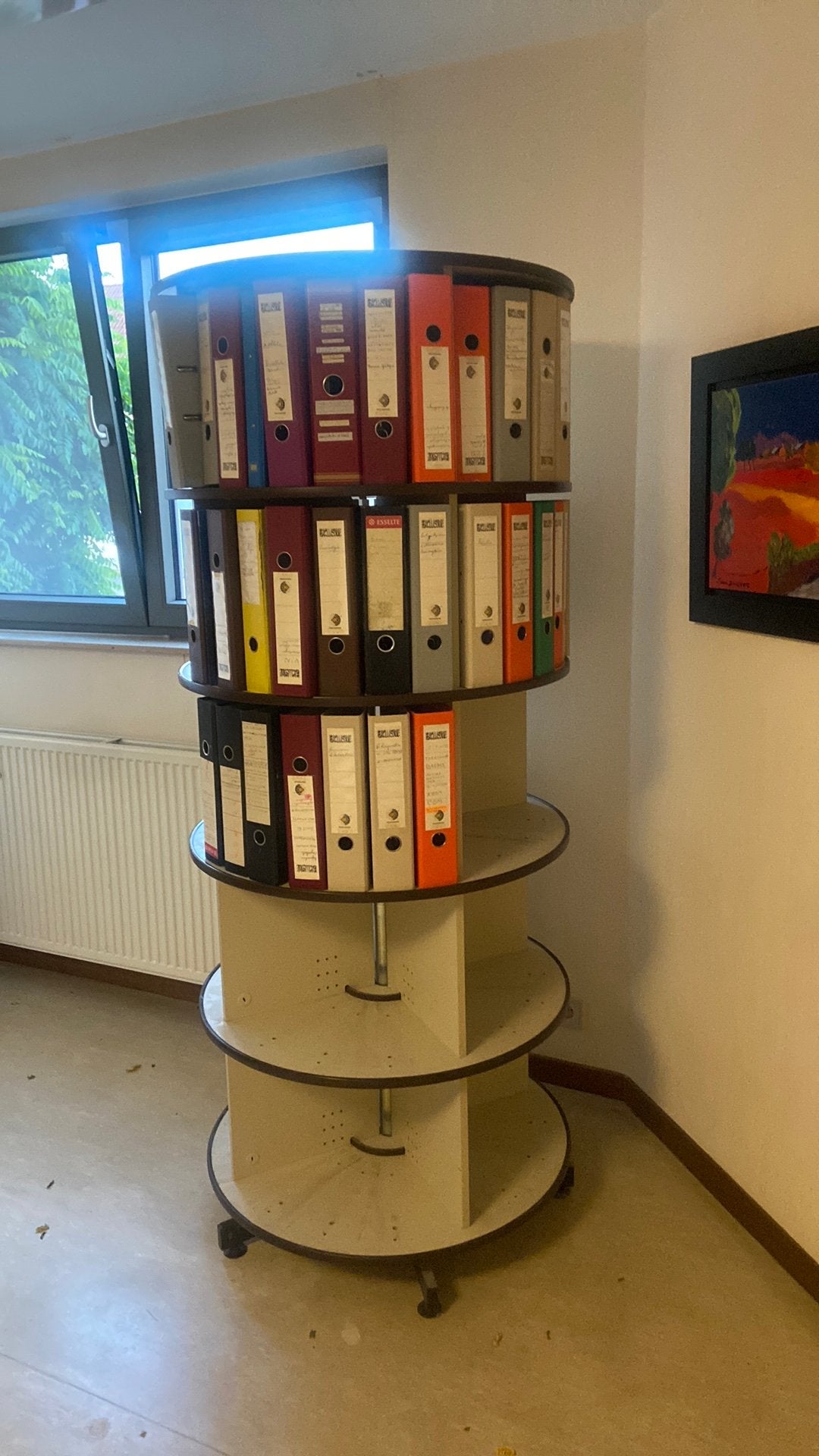 Tourniquet rangement classeurs, Enlèvement