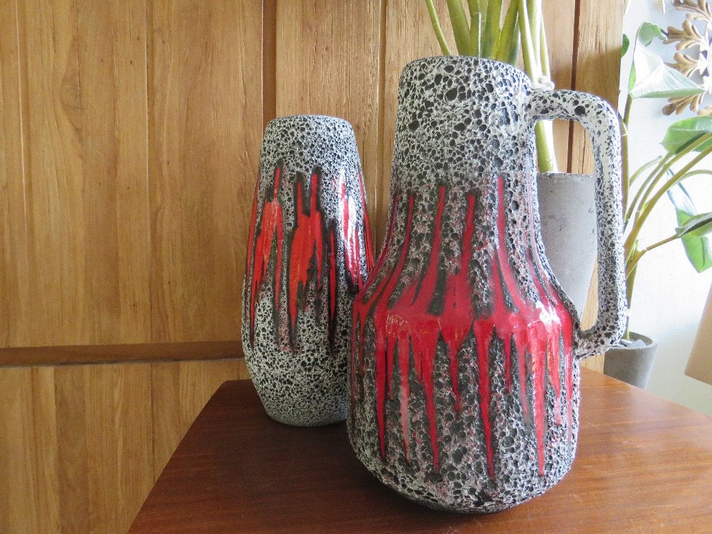 Vase XL en céramique vintage Fat Lava Scheurich Lora 408-40, Enlèvement ou Envoi