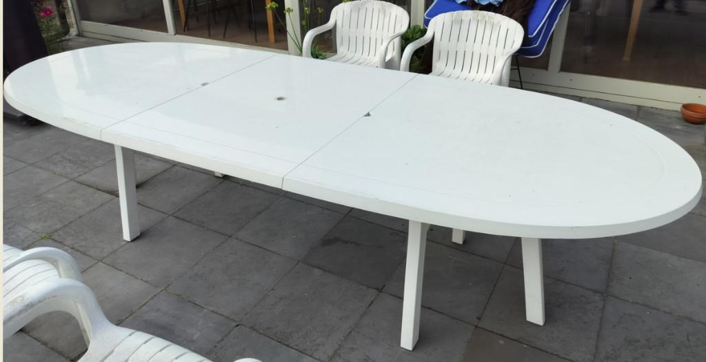 GROTE TUINTAFEL met inzetbaar middenstuk, Enlèvement, Utilisé, Ovale, Synthétique
