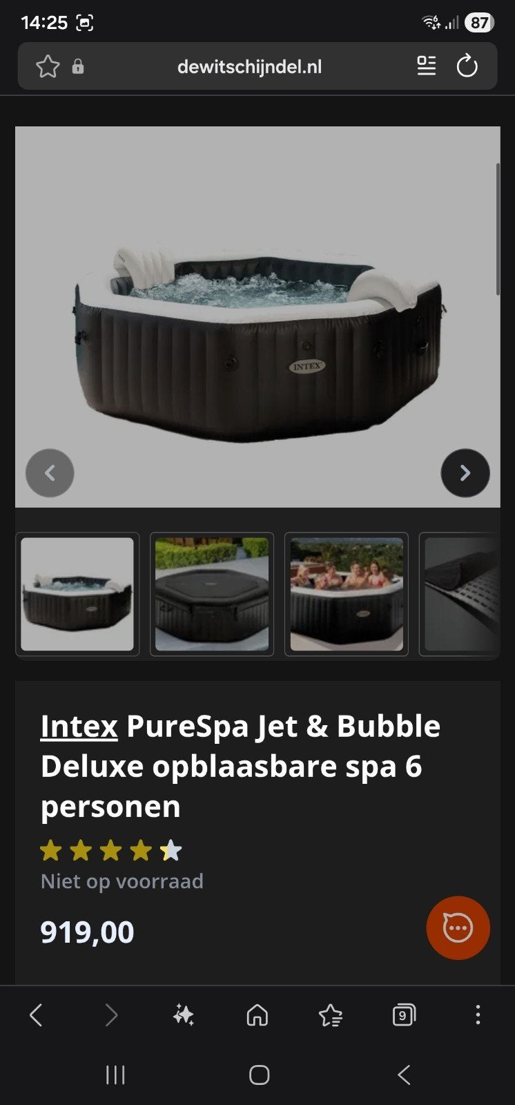 Intex PureSpa Jet & Bubble Deluxe opblaasbare spa 6 personen, Tuin en Terras, Bubbelbaden en Hottubs, Ophalen, Zo goed als nieuw