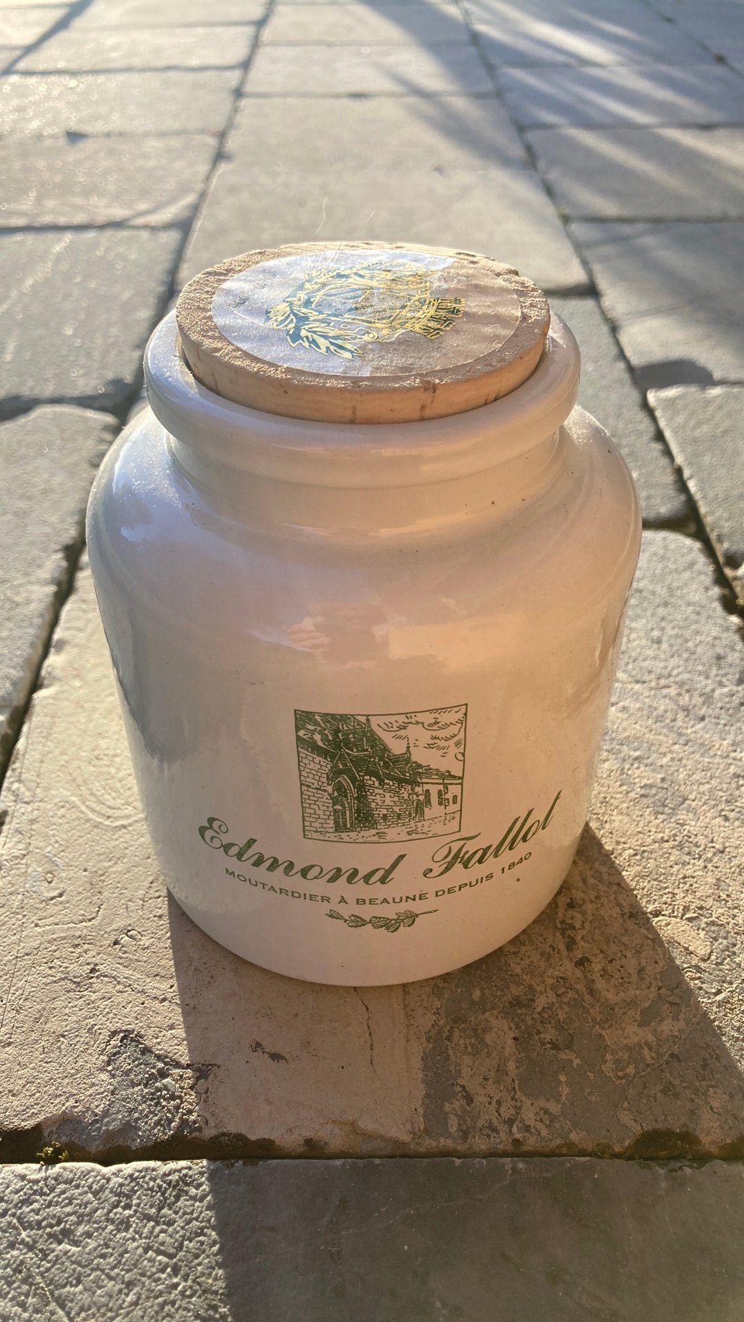 authentique pot à moutarde en céramique  d'Edmond Fallot, Maison & Meubles, Moins de 25 cm, Moins de 100 cm, Comme neuf, Enlèvement