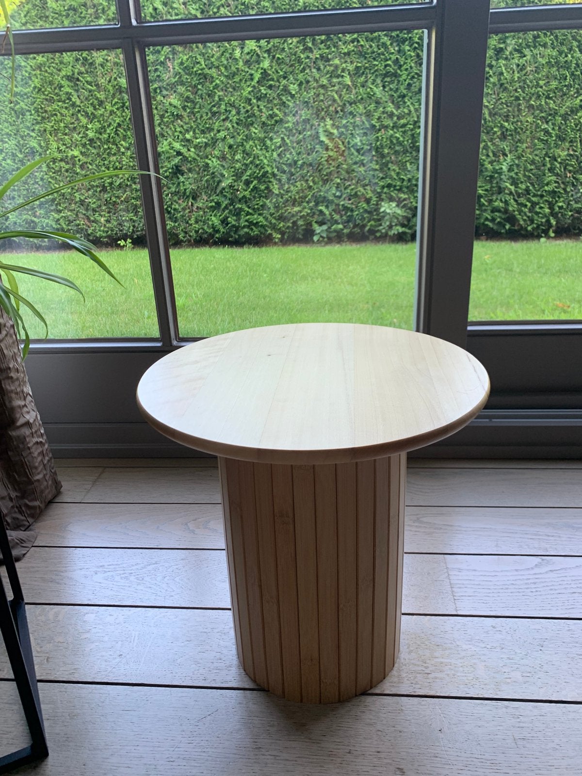 Rond Bijzettafeltje bamboe Ikea, Maison & Meubles, Enlèvement, Comme neuf, Rond
