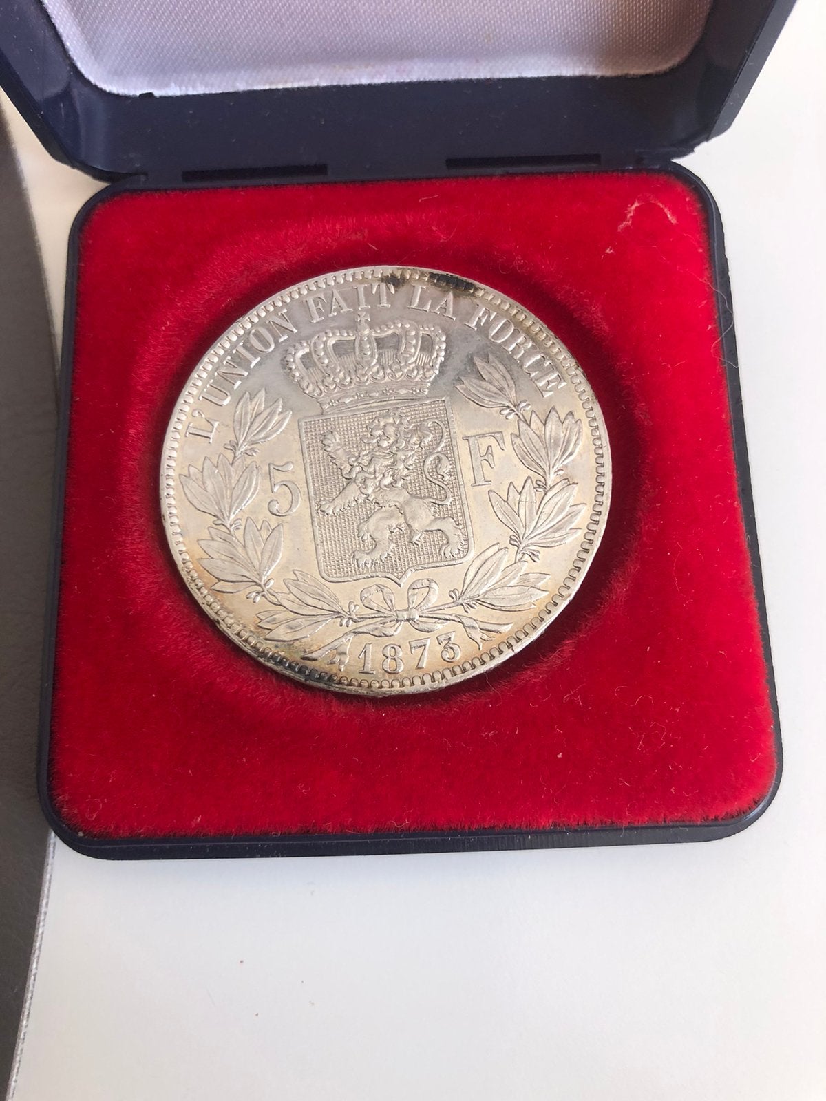 5Francs 1873 Léopold II argent 25gr, Postzegels en Munten, Ophalen of Verzenden, Zilver, Zilver