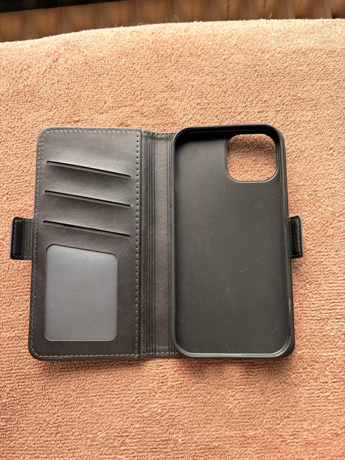 Étui portefeuille pour iPhone 15, Enlèvement ou Envoi, Comme neuf, IPhone 15, Noir
