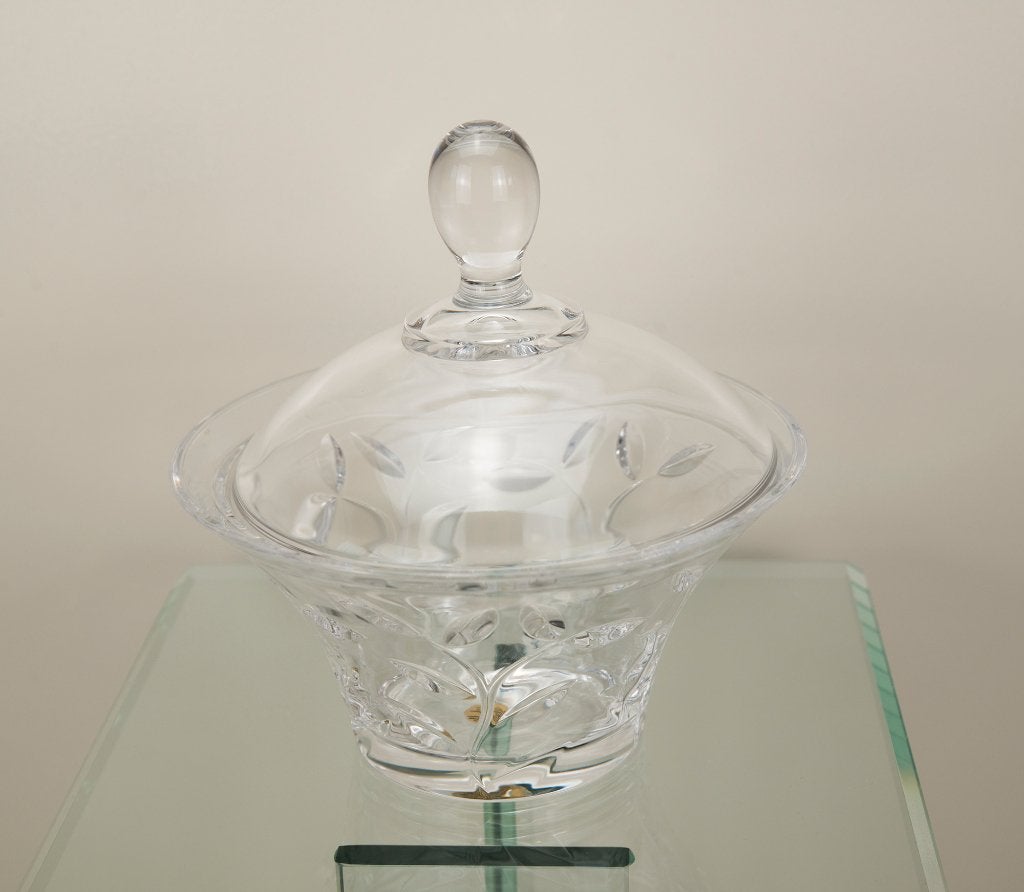kristallen snoeppot, Ophalen of Verzenden, Kristal, Bord of Schaal