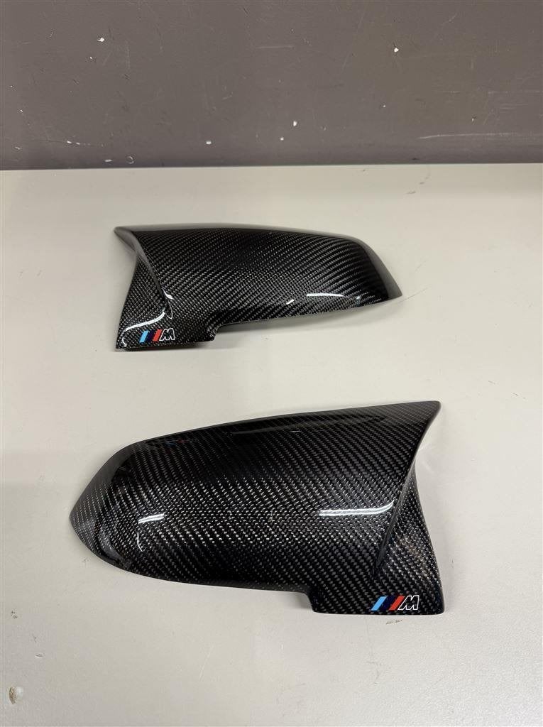 M Line logo Carbon spiegelkappen set voor Bmw 1 Serie F20/F2, Auto diversen, Auto-accessoires, Nieuw, Ophalen of Verzenden