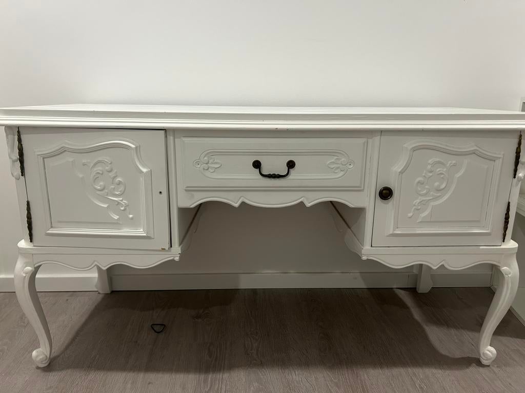 Witte antieke makeup tafel / kast, Antiek en Kunst, Ophalen