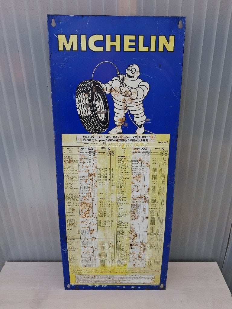 Michelin 1969-1970, Verzamelen, Ophalen of Verzenden, Gebruikt, Reclamebord