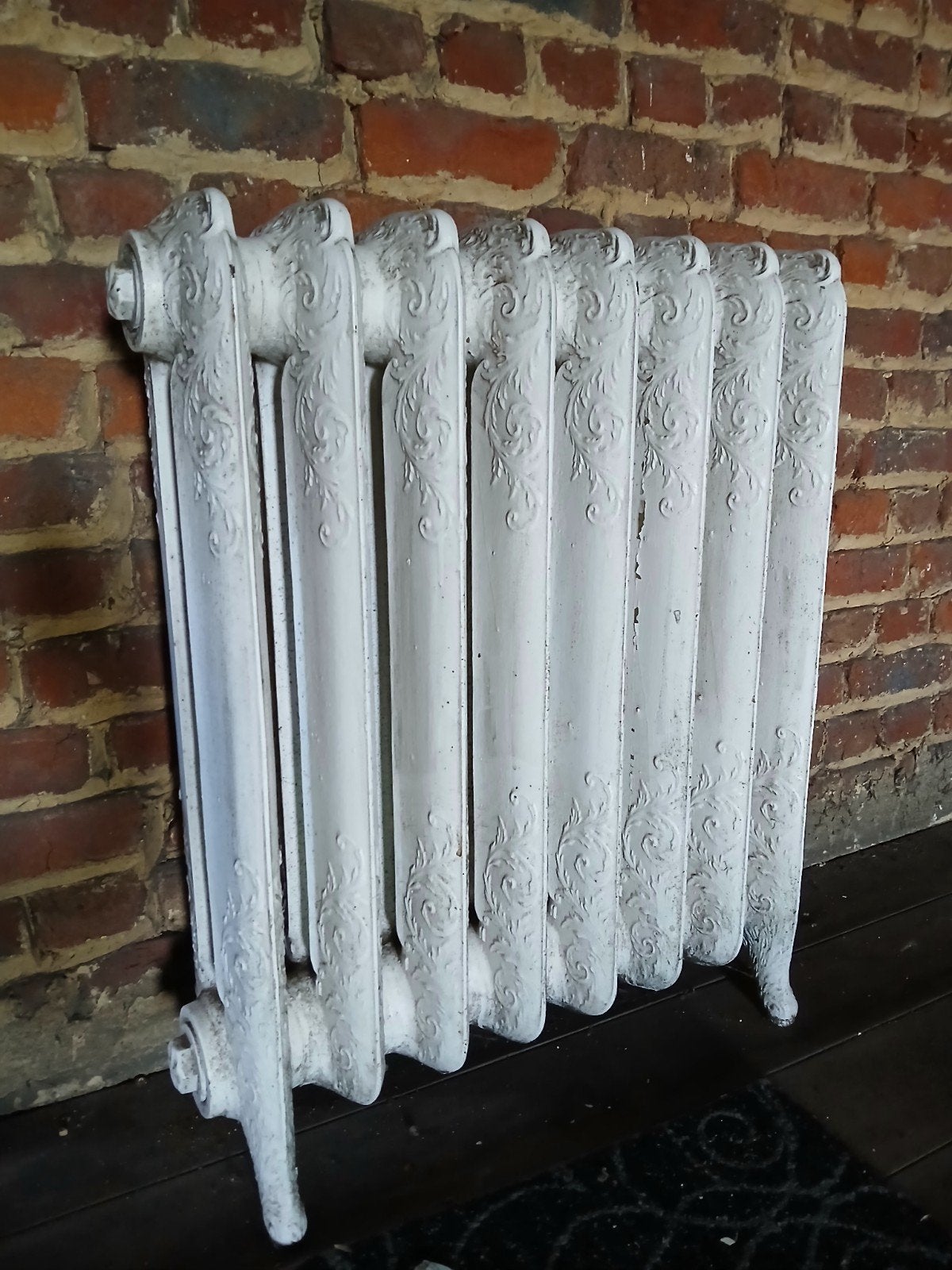 Antieke gietijzeren radiator met bloemen, Ophalen, Radiator