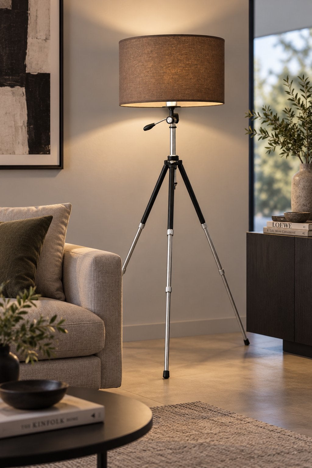 Staanlamp op fotostatief met kap, Enlèvement, Comme neuf, 150 à 200 cm
